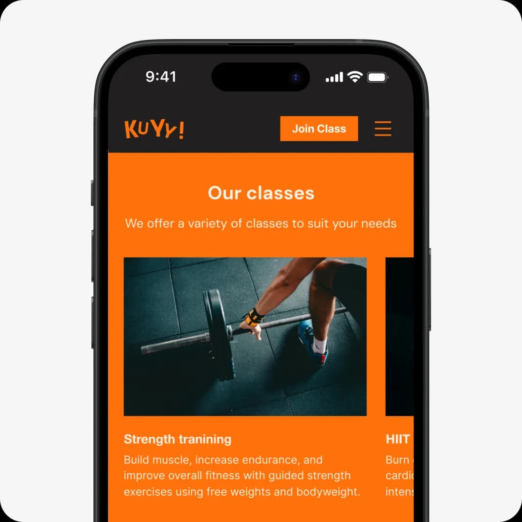 Tampilan halaman profil bisnis di website KUYY! untuk Bisnis