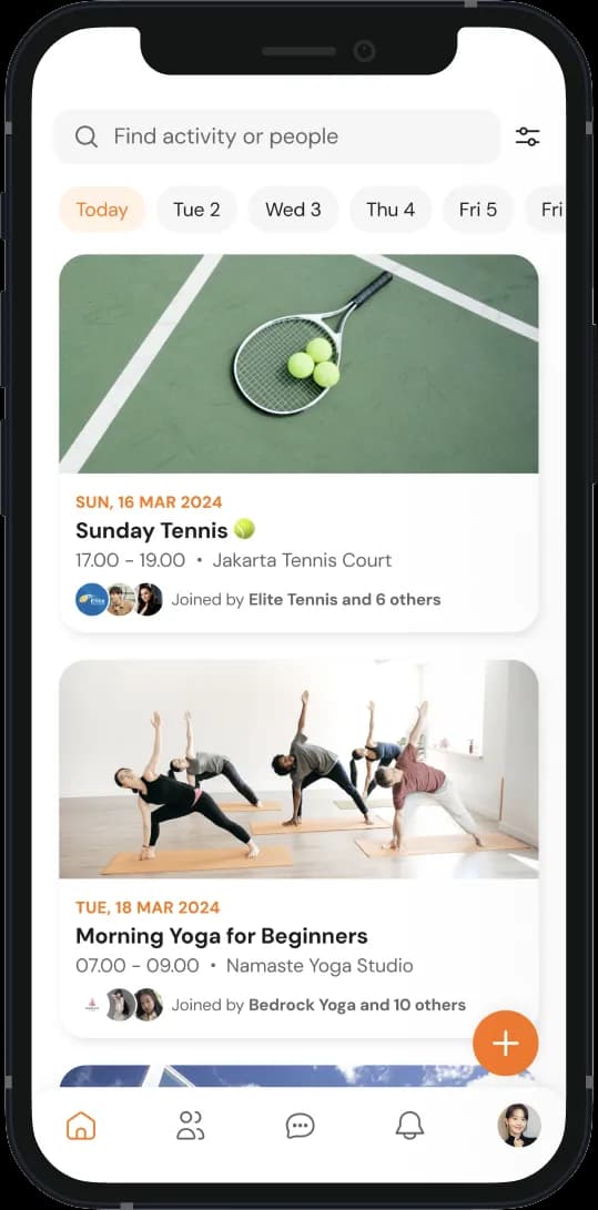 Ilustrasi langkah-langkah membuat aktivitas di aplikasi KUYY!